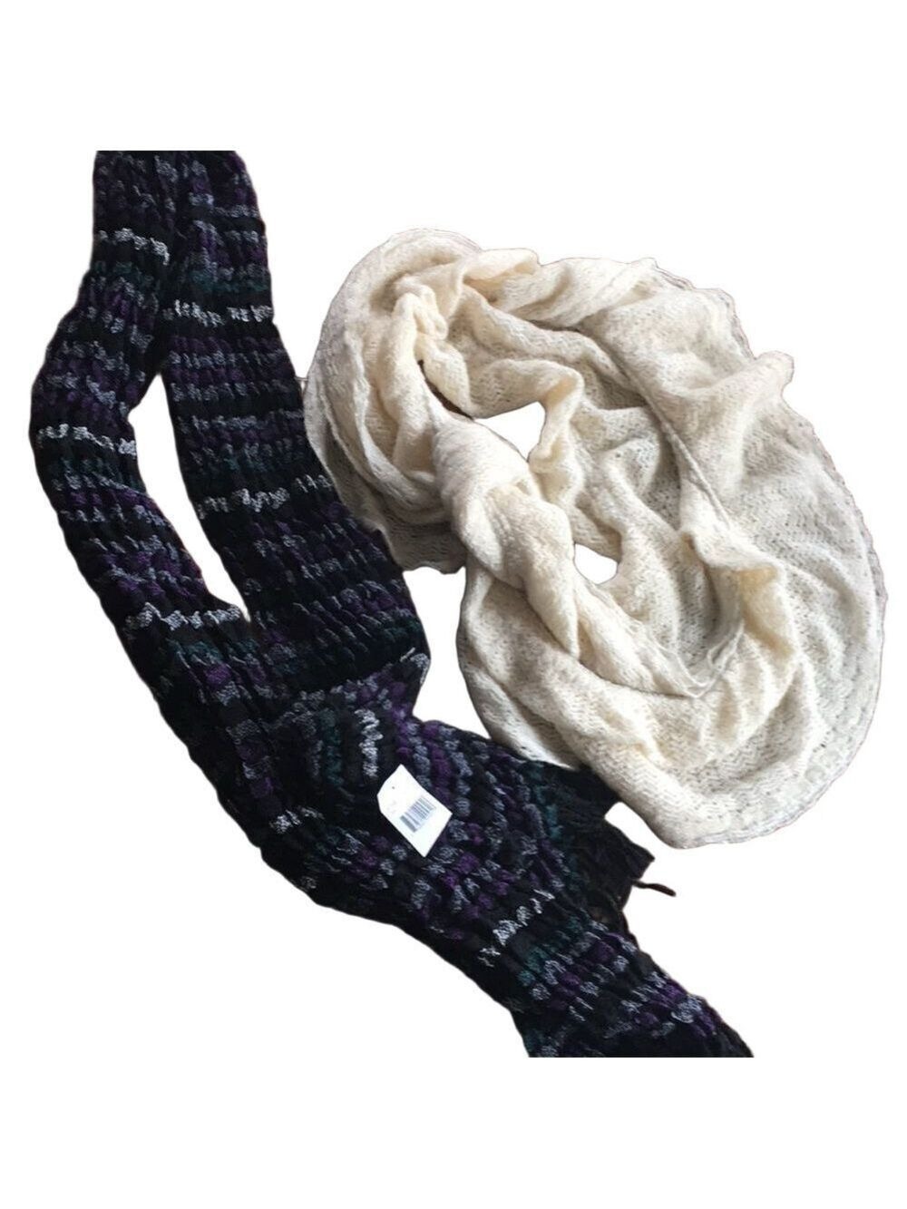 Cream infinity scarf /NWT black scarf